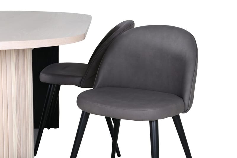 Oval matgrupp Venture Home Grå Vitputsad 4st - Huonekalut - Pöytä & ruokailuryhmä - Ruokailuryhmä