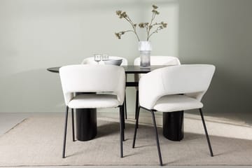 Oval matgrupp Venture Home Offwhite Svart 4st - Huonekalut - Pöytä & ruokailuryhmä - Ruokailuryhmä