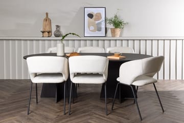 Oval matgrupp Venture Home Offwhite Svart 6st - Huonekalut - Pöytä & ruokailuryhmä - Ruokailuryhmä