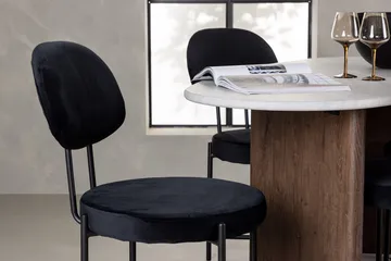 Oval matgrupp Venture Home Svart Ljusgrå 4st - Musta / vaaleanharmaa - Huonekalut - Pöytä & ruokailuryhmä - Ruokailuryhmä