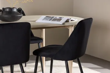 Oval matgrupp Venture Home Svart Ljust trä 4st - Huonekalut - Pöytä & ruokailuryhmä - Ruokailuryhmä