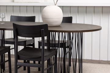 Oval matgrupp Venture Home Svart Mocka 4st - Huonekalut - Pöytä & ruokailuryhmä - Ruokailuryhmä