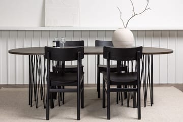 Oval matgrupp Venture Home Svart Mocka 4st - Huonekalut - Pöytä & ruokailuryhmä - Ruokailuryhmä
