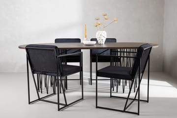 Oval matgrupp Venture Home Svart Mocka 4st - Huonekalut - Pöytä & ruokailuryhmä - Ruokailuryhmä