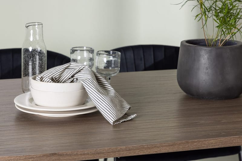 Oval matgrupp Venture Home Svart Natur 4st - Huonekalut - Pöytä & ruokailuryhmä - Ruokailuryhmä