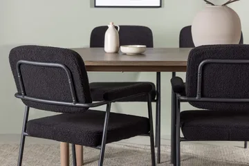 Oval matgrupp Venture Home Svart Natur 4st - Huonekalut - Pöytä & ruokailuryhmä - Ruokailuryhmä