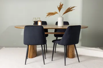 Oval matgrupp Venture Home Svart Natur 4st - Huonekalut - Pöytä & ruokailuryhmä - Ruokailuryhmä