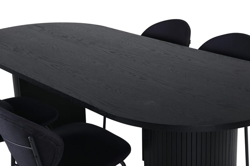 Oval matgrupp Venture Home Svart Svart 4st - Huonekalut - Pöytä & ruokailuryhmä - Ruokailuryhmä
