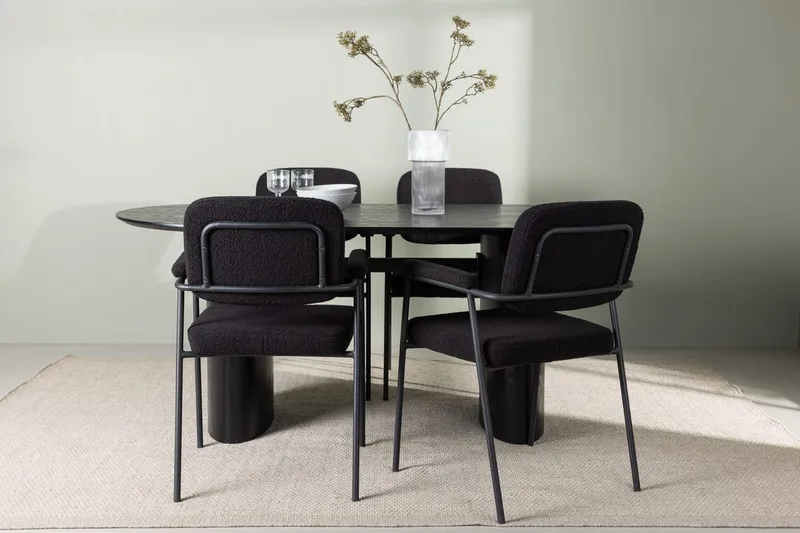 Oval matgrupp Venture Home Svart Svart 4st