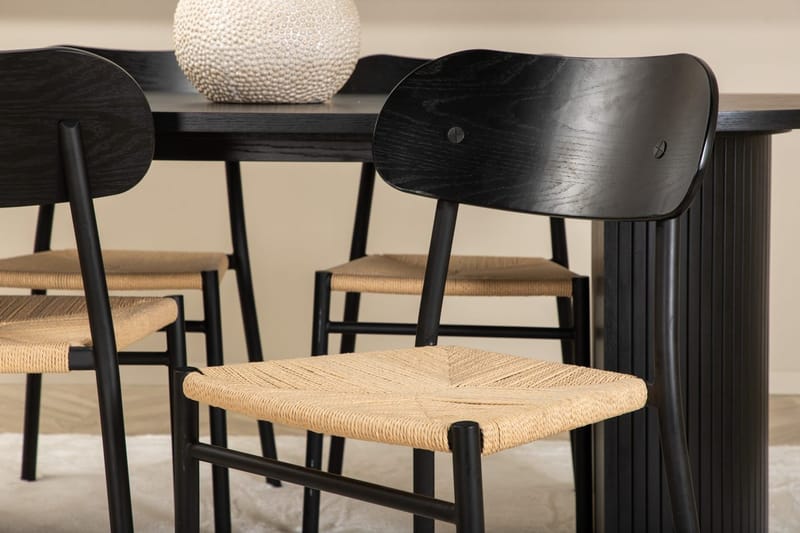 Oval matgrupp Venture Home Svart Svart 4st - Huonekalut - Pöytä & ruokailuryhmä - Ruokailuryhmä