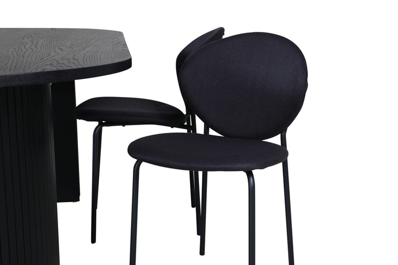 Oval matgrupp Venture Home Svart Svart 4st - Huonekalut - Pöytä & ruokailuryhmä - Ruokailuryhmä
