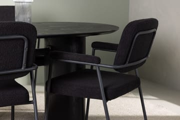 Oval matgrupp Venture Home Svart Svart 4st - Huonekalut - Pöytä & ruokailuryhmä - Ruokailuryhmä