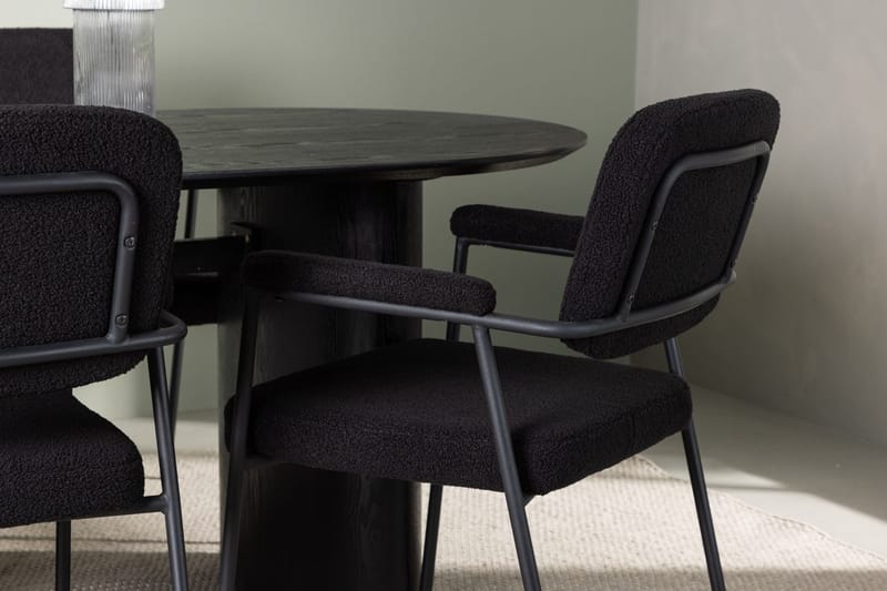 Oval matgrupp Venture Home Svart Svart 4st - Huonekalut - Pöytä & ruokailuryhmä - Ruokailuryhmä