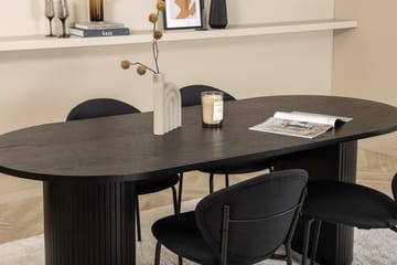 Oval matgrupp Venture Home Svart Svart 4st - Huonekalut - Pöytä & ruokailuryhmä - Ruokailuryhmä
