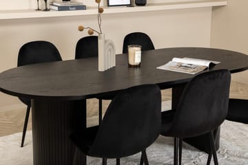 Oval matgrupp Venture Home Svart Svart 6st - Huonekalut - Pöytä & ruokailuryhmä - Ruokailuryhmä
