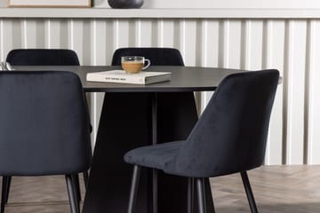 Oval matgrupp Venture Home Svart Svart 6st - Huonekalut - Pöytä & ruokailuryhmä - Ruokailuryhmä