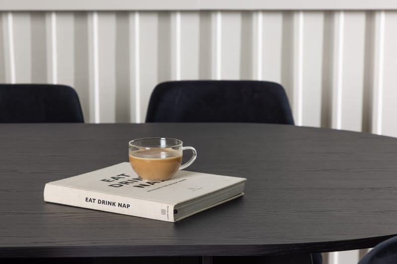 Oval matgrupp Venture Home Svart Svart 6st - Huonekalut - Pöytä & ruokailuryhmä - Ruokailuryhmä