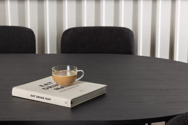 Oval matgrupp Venture Home Svart Svart 6st - Huonekalut - Pöytä & ruokailuryhmä - Ruokailuryhmä