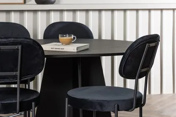 Oval matgrupp Venture Home Svart Svart 6st - Huonekalut - Pöytä & ruokailuryhmä - Ruokailuryhmä