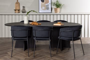Oval matgrupp Venture Home Svart Svart 6st - Huonekalut - Pöytä & ruokailuryhmä - Ruokailuryhmä