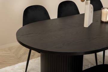 Oval matgrupp Venture Home Svart Svart 6st - Huonekalut - Pöytä & ruokailuryhmä - Ruokailuryhmä