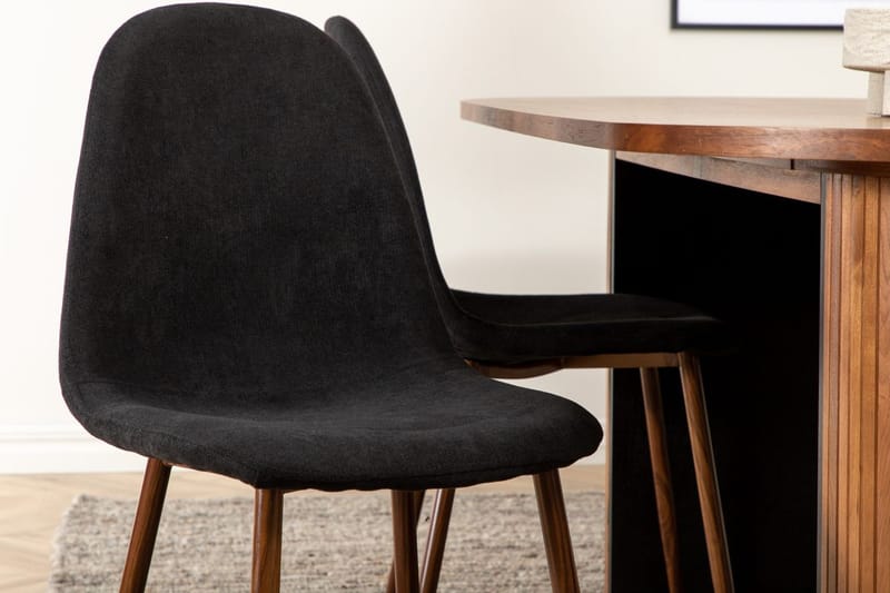 Oval matgrupp Venture Home Svart Valnöt 6st - Huonekalut - Pöytä & ruokailuryhmä - Ruokailuryhmä