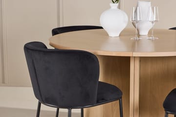 Oval matgrupp Venture Home Svart Vitputsad 4st - Huonekalut - Pöytä & ruokailuryhmä - Ruokailuryhmä