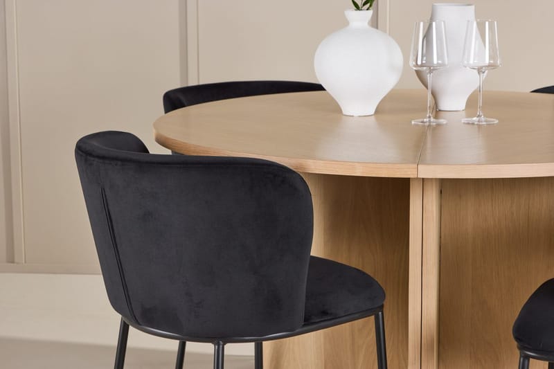 Oval matgrupp Venture Home Svart Vitputsad 4st - Huonekalut - Pöytä & ruokailuryhmä - Ruokailuryhmä