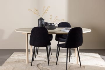 Oval matgrupp Venture Home Svart Vitputsad 4st - Huonekalut - Pöytä & ruokailuryhmä - Ruokailuryhmä
