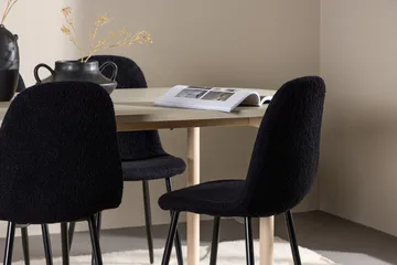 Oval matgrupp Venture Home Svart Vitputsad 4st - Huonekalut - Pöytä & ruokailuryhmä - Ruokailuryhmä
