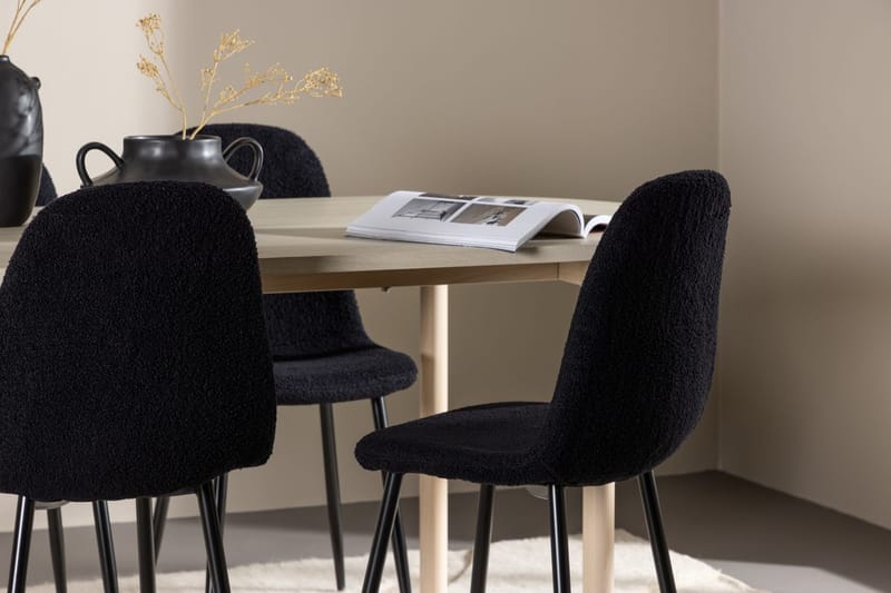 Oval matgrupp Venture Home Svart Vitputsad 4st - Huonekalut - Pöytä & ruokailuryhmä - Ruokailuryhmä
