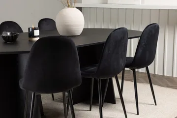 Oval matgrupp Venture Home Svart - Huonekalut - Pöytä & ruokailuryhmä - Ruokailuryhmä