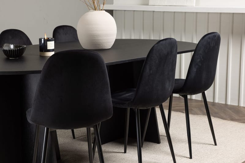 Oval matgrupp Venture Home Svart - Huonekalut - Pöytä & ruokailuryhmä - Ruokailuryhmä