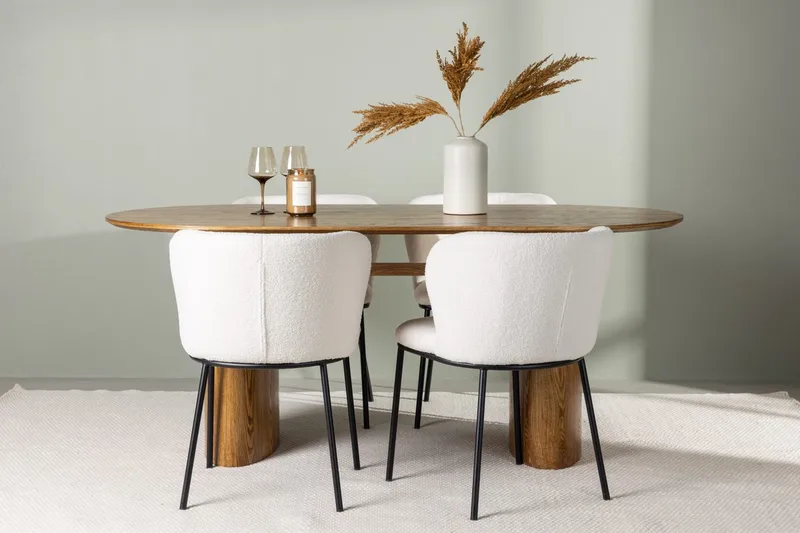 Oval matgrupp Venture Home Vit Natur 4st