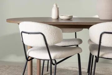 Oval matgrupp Venture Home Vit Natur 4st - Huonekalut - Pöytä & ruokailuryhmä - Ruokailuryhmä