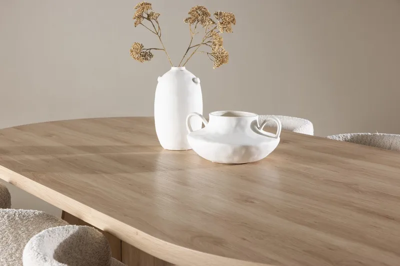 Oval matgrupp Venture Home Vit Natur 6st - Huonekalut - Pöytä & ruokailuryhmä - Ruokailuryhmä