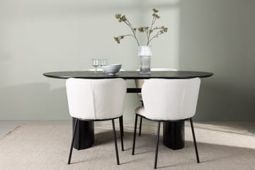 Oval matgrupp Venture Home Vit Svart 4st - Huonekalut - Pöytä & ruokailuryhmä - Ruokailuryhmä