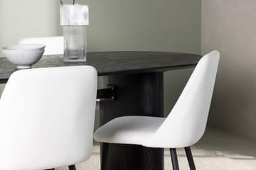 Oval matgrupp Venture Home Vit Svart 4st - Huonekalut - Pöytä & ruokailuryhmä - Ruokailuryhmä