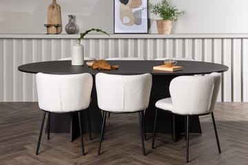 Oval matgrupp Venture Home Vit Svart 6st - Huonekalut - Pöytä & ruokailuryhmä - Ruokailuryhmä