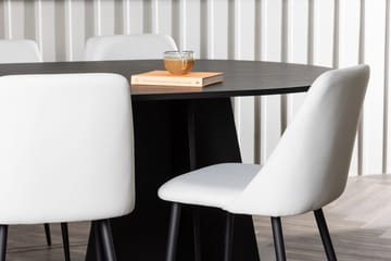 Oval matgrupp Venture Home Vit Svart 6st - Huonekalut - Pöytä & ruokailuryhmä - Ruokailuryhmä