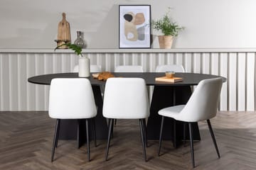 Oval matgrupp Venture Home Vit Svart 6st - Huonekalut - Pöytä & ruokailuryhmä - Ruokailuryhmä