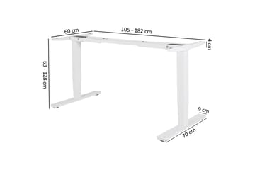 Höj- och Sänkbart Kirjoituspöytä Ozbay 182 cm - Valkoinen - Huonekalut - Pöytä & ruokailuryhmä - Pöydän tarvikkeet - Pöydän jalusta