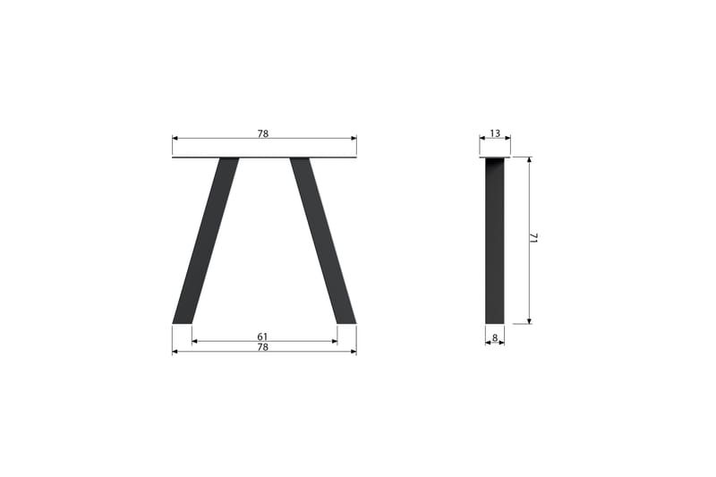 Pöydänjalka Tuor 2-pak - Musta - Huonekalut - Pöytä & ruokailuryhmä - Pöydän tarvikkeet - Pöydänjalat & tarvikkeet