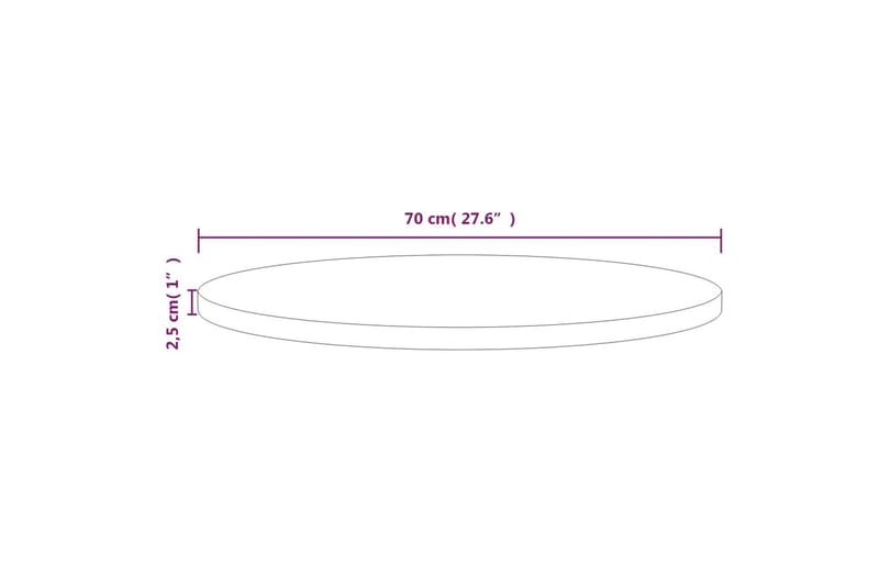 Pöytälevy Ã˜70x2,5 cm täysi mänty - Ruskea - Huonekalut - Pöytä & ruokailuryhmä - Pöydän tarvikkeet - Pöytälevy