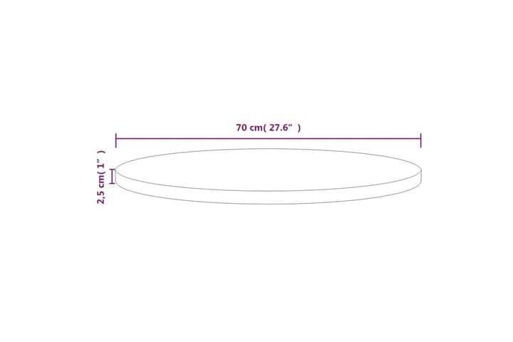 Pöytälevy Ã˜70x2,5 cm täysi mänty - Ruskea - Pöytälevy - Pöydänjalat & tarvikkeet