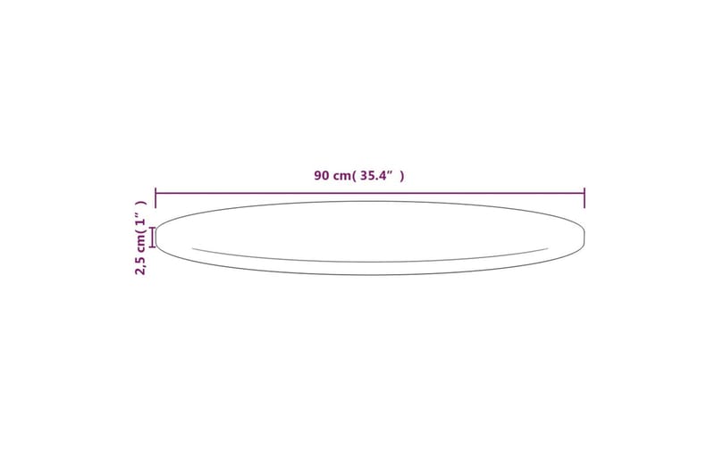 Pöytälevy Ã˜90x2,5 cm täysi mänty - Ruskea - Pöytälevy