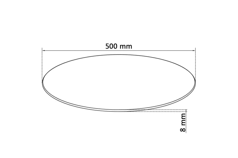 Pöytälevy Karkaistu Lasi Pyöreä 500 mm - Läpinäkyvä - Pöytälevy