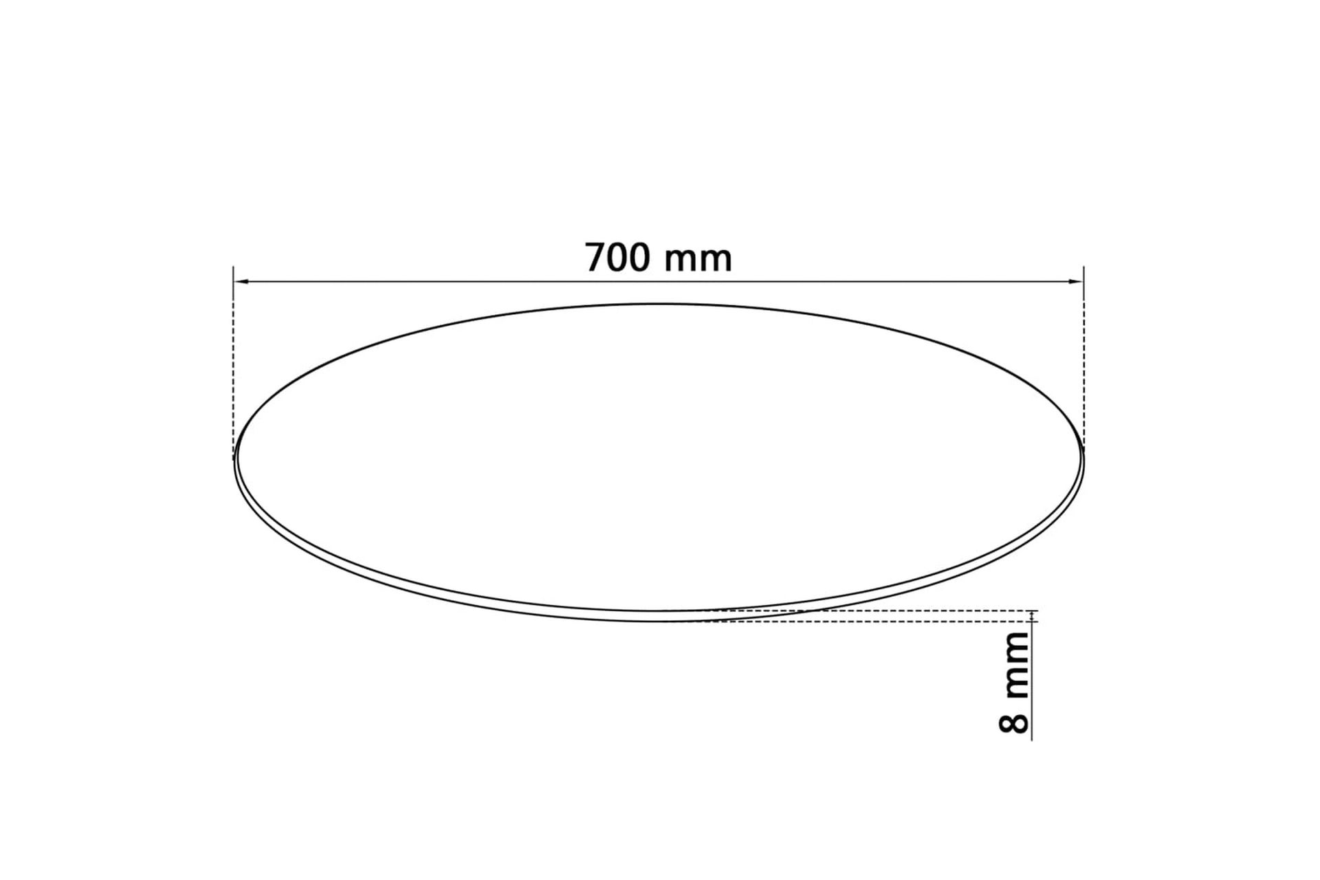 Pöytälevy Karkaistu Lasi Pyöreä 700 mm - Musta - Huonekalut - Pöytä & ruokailuryhmä - Pöydän tarvikkeet - Pöytälevy