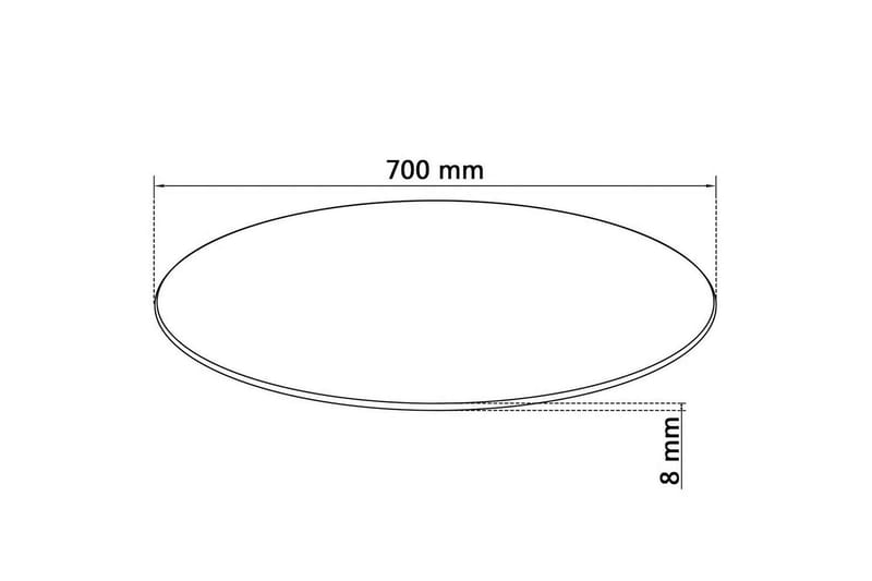 Pöytälevy Karkaistu Lasi Pyöreä 700 mm - Läpinäkyvä - Pöytälevy