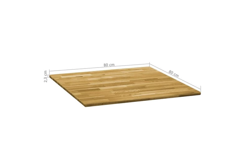 Pöytälevy kiinteä tammipuu neliö 23mm 80x80 cm - Ruskea - Huonekalut - Pöytä & ruokailuryhmä - Pöydän tarvikkeet - Pöytälevy